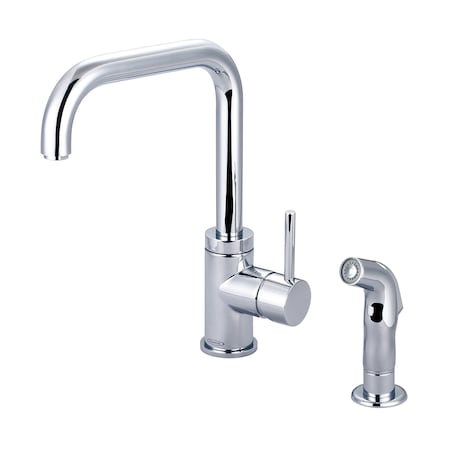 Pioneer Industries Single Handle Kitchen Faucet, Compression Hose, Standard, Chrome, Number of Holes: 2 Hole 2MT182H
